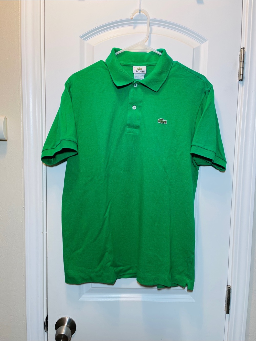 Lacoste Men’s Green Pique Polo with Crocodile Logo